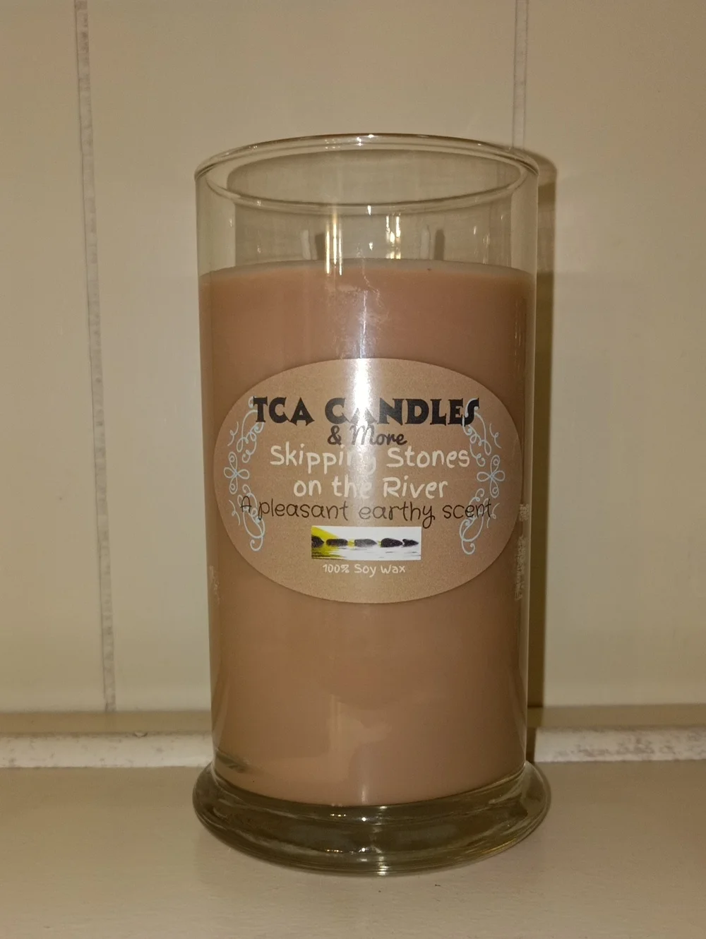 Skipping Stones on the River Scented Candle - Beige
